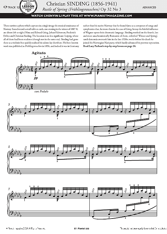rustle of spring fruehlingsrauchen op.32, no.3 klavier solo christian sinding