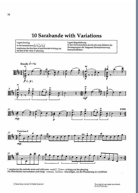 sarabande with variations solo 1 st. mary cohen