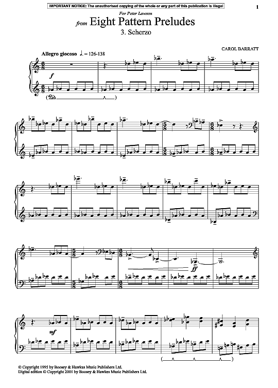 scherzo from eight pattern preludes klavier solo joseph kueffner