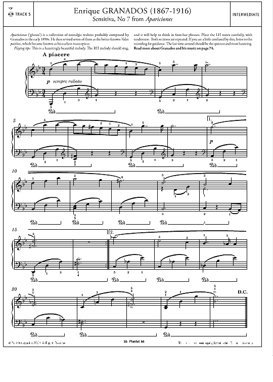 sensitiva, no.7 from apariciones klavier solo enrique granados