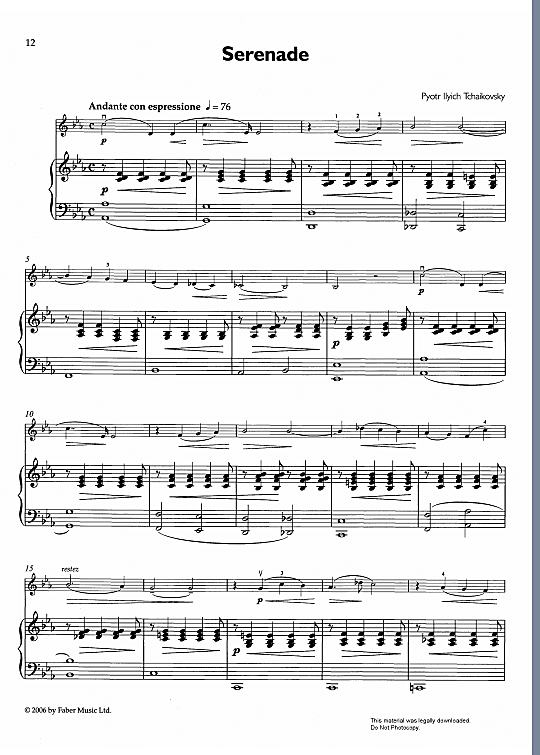 serenade/air from suite in d bwv 1068 klavier & melodieinstr. pyotr ilyich tchaikovsky