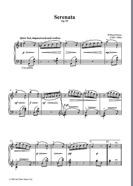 serenata op. 39 klavier solo william mason