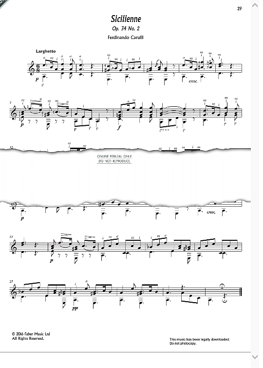 sicilienne op. 34 no.2 gitarre klassisch ferdinando carulli