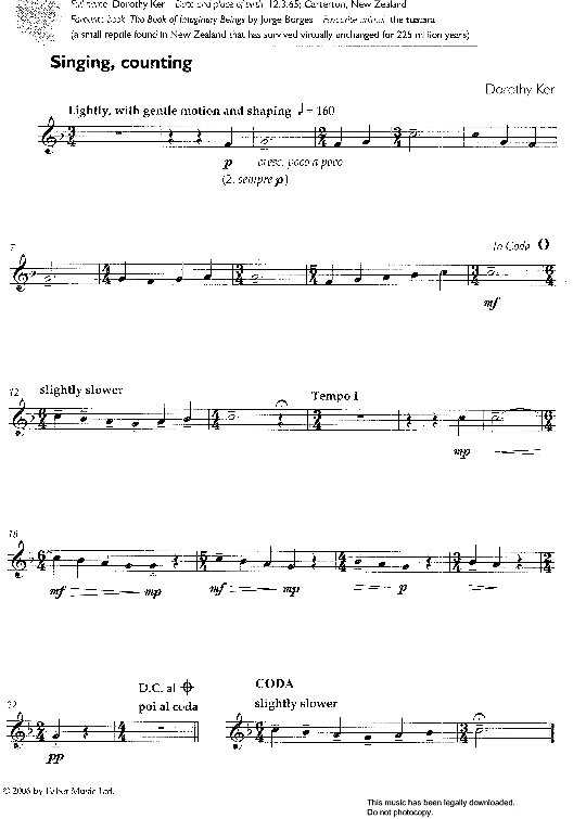 singing, counting klavier & melodieinstr. dorothy ker