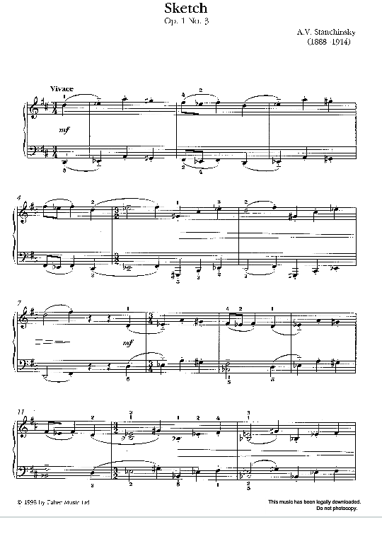 sketch op.1, no.3 klavier solo aleksey stanchinsky