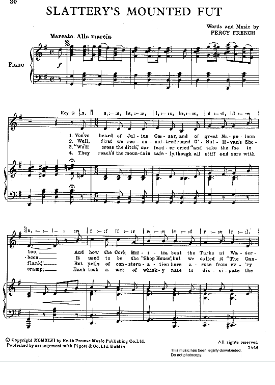 slattery s mounted fut klavier & gesang percy french