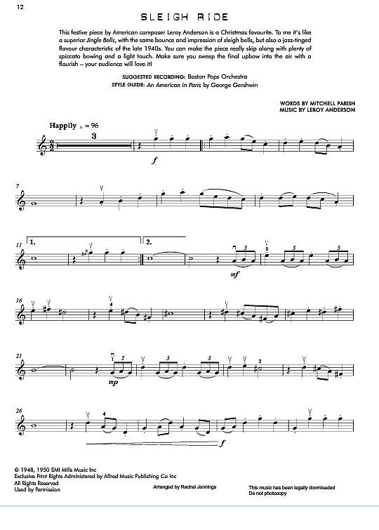 sleigh ride solo 1 st. leroy anderson