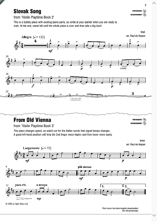 slovak song from violin playtime book 2  klavier & melodieinstr. traditional