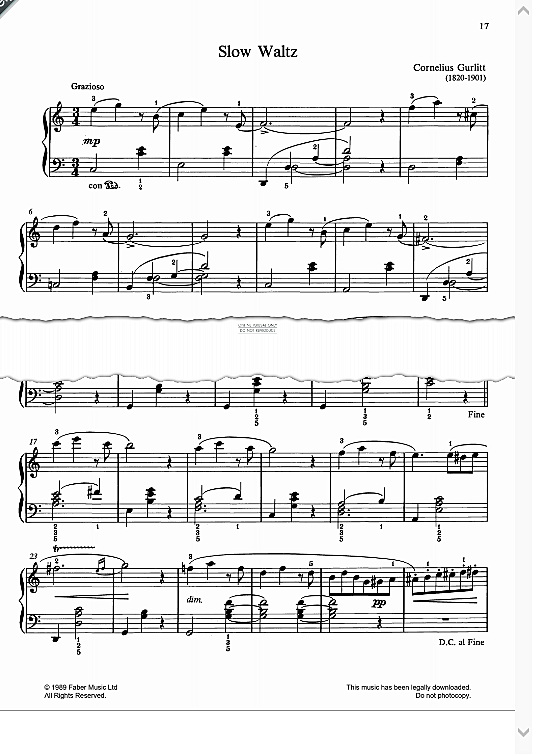 slow waltz klavier solo cornelius gurlitt