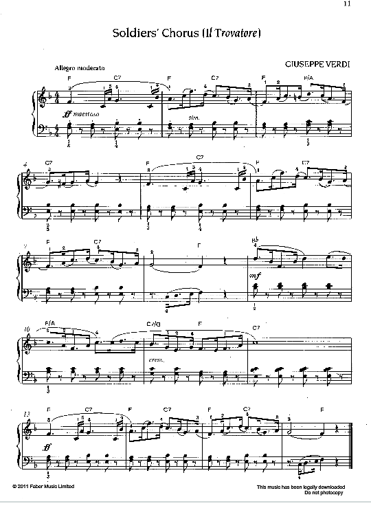 soldier s chorus from il trovatore klavier solo giuseppe verdi
