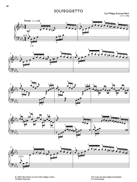solfeggietto in c minor h.220 klavier solo carl philipp emanuel bach