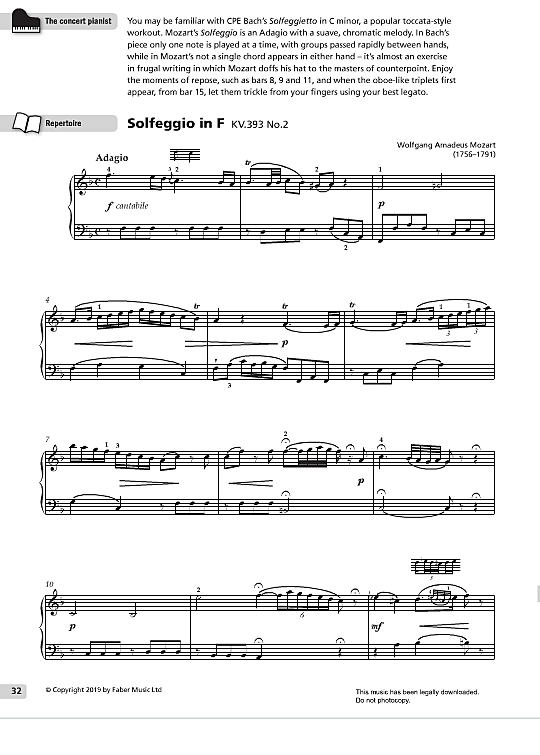 solfeggio in f kv.393 no.2 klavier solo wolfgang amadeus mozart