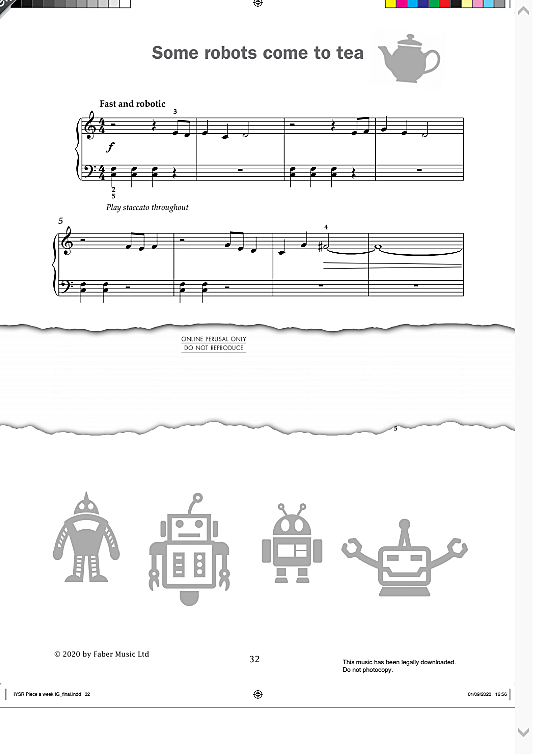 some robots come to tea from improve your sight reading! a piece a week piano initial  klavier solo paul harris