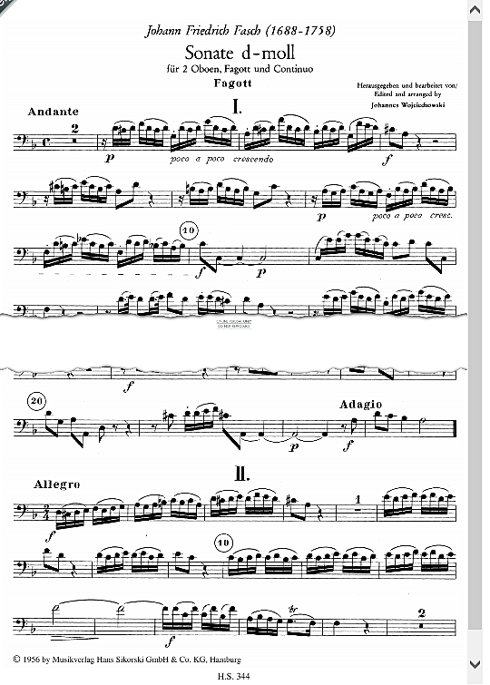 sonata instrumental parts johann friedrich fasch