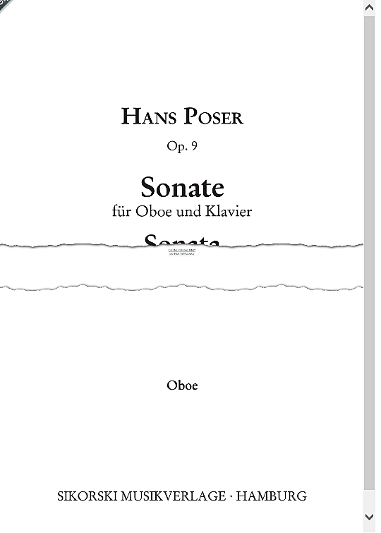 sonata for oboe and piano instrumental parts hans poser