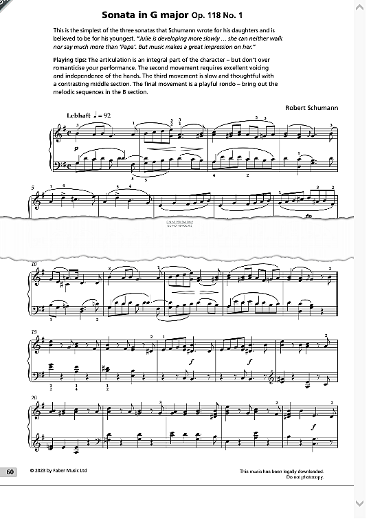 sonata in g major op.118, no.1 klavier solo robert schumann