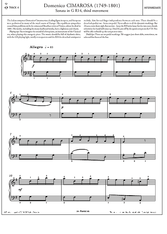 sonata in g r14, third movement klavier solo domenico cimarosa