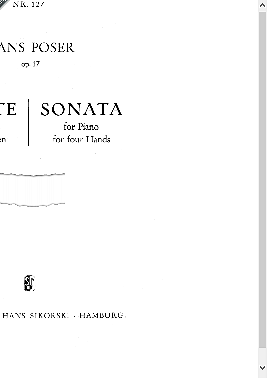 sonata klavier vierhndig hans poser