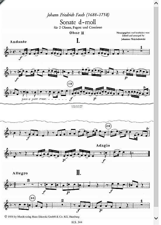 sonata instrumental parts johann friedrich fasch