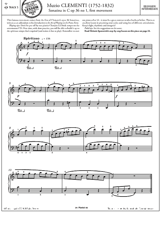 sonatina in c op.36 no.1, first movement klavier solo muzio clementi