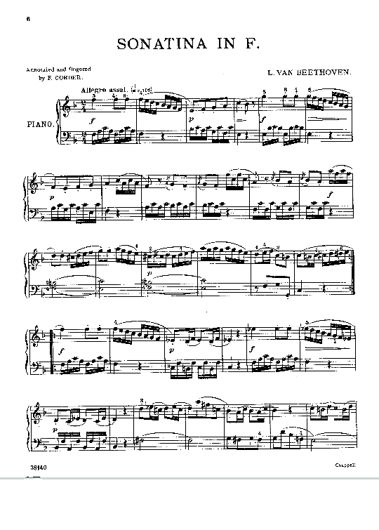sonatina in f klavier solo ludwig van beethoven