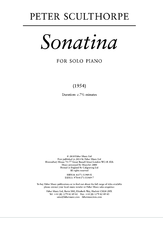 sonatina klavier solo peter sculthorpe