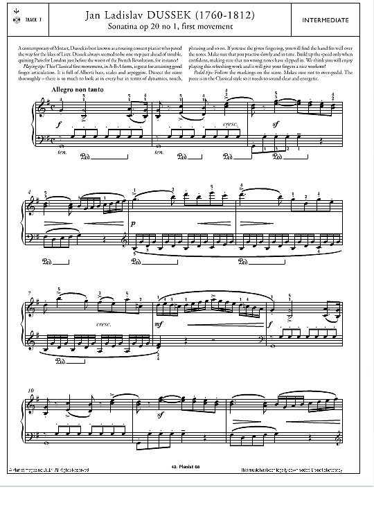 sonatina op.20 no.1, first movement klavier solo jan ladislav dussek
