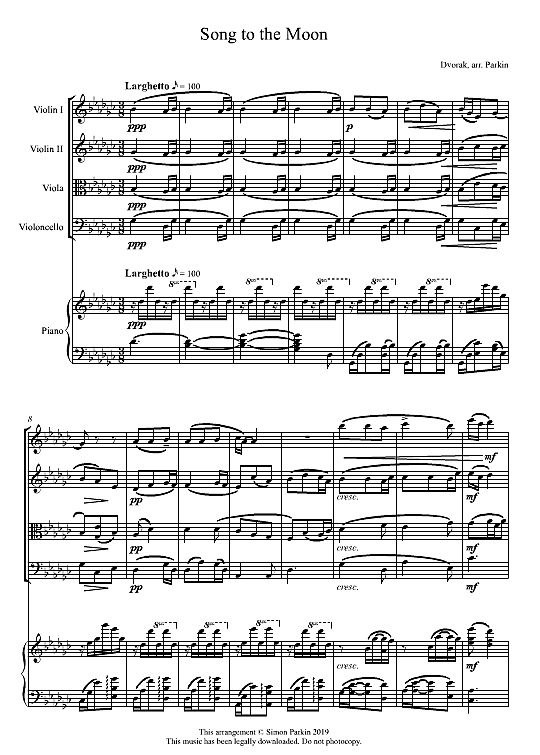 song to the moon piano quintet antonin dvorak