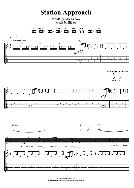 station approach gitarre tab elbow