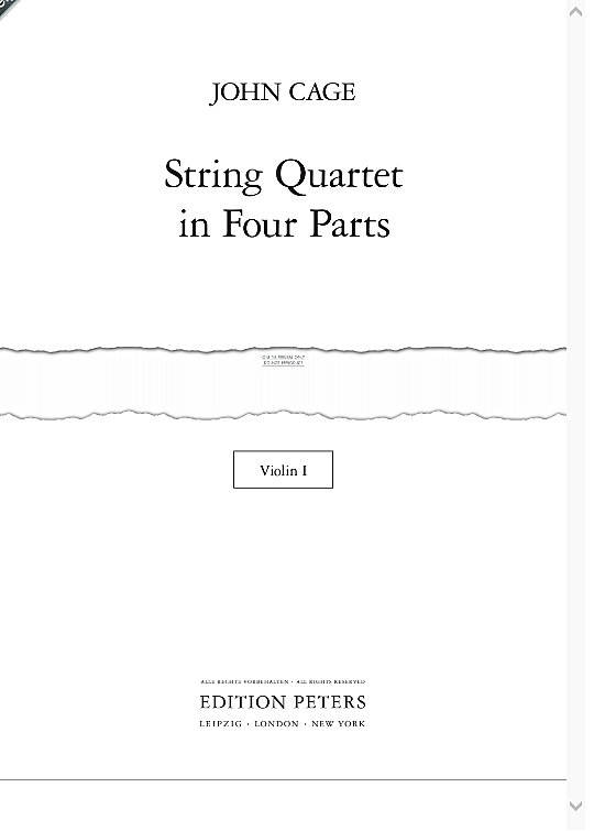 string quartet in four parts instrumental parts john cage