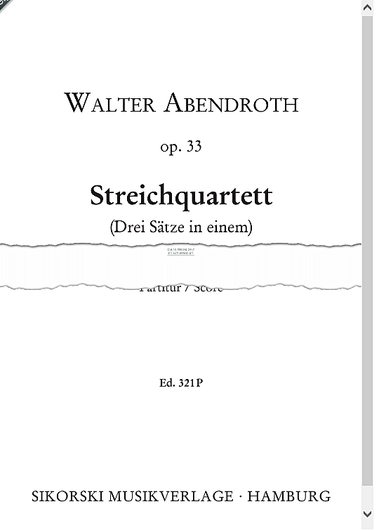 string quartet three movements in one quartett streicher walter abendroth