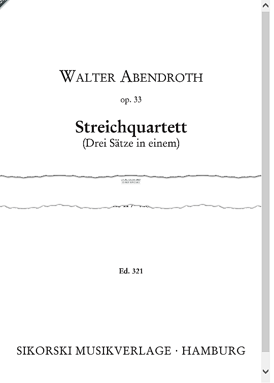 string quartet three movements in one instrumental parts walter abendroth
