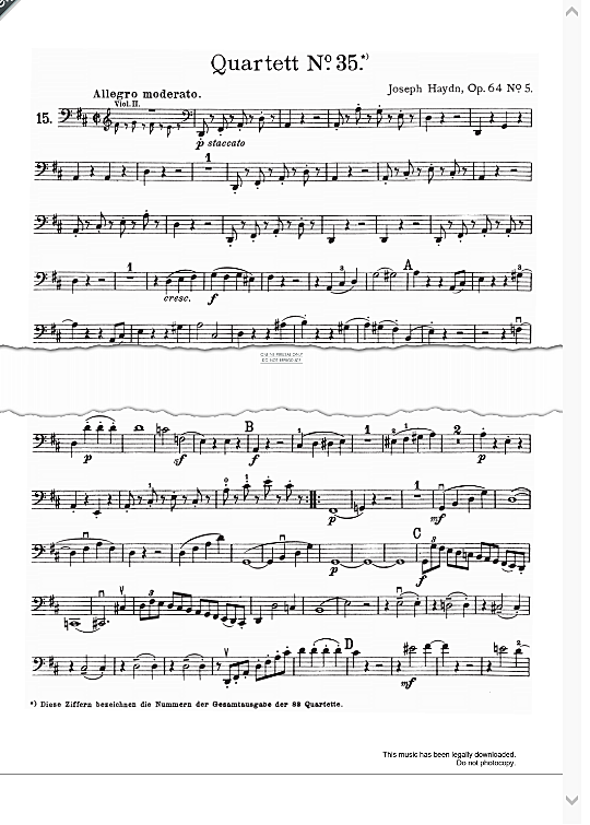 string quartets complete vol.2 instrumental parts joseph haydn