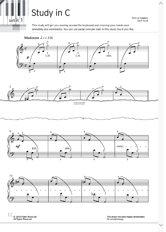 study in c op.17 no.18 klavier solo felix le couppey
