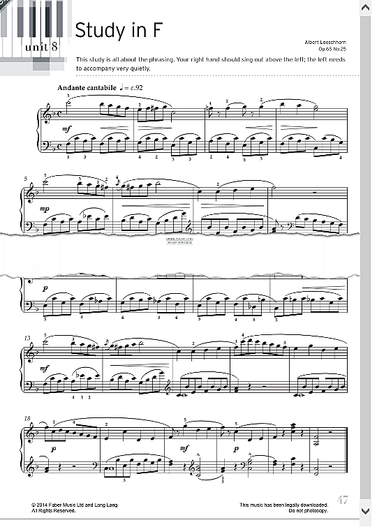 study in f op. 65, no. 25 klavier solo albert loeschhorn