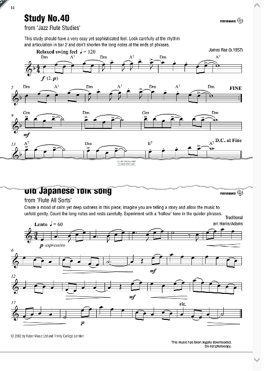 study no. 40 from jazz flute studies  solo 1 st. james rae