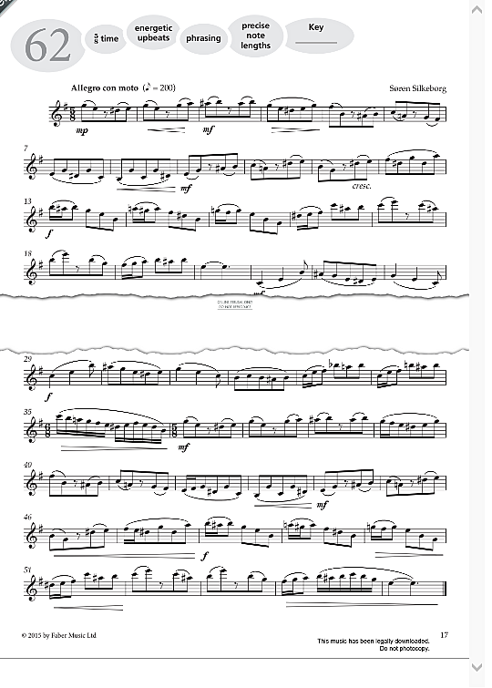 study no.62 allegro con moto from more graded studies for clarinet book two  solo 1 st. soren silkeborg