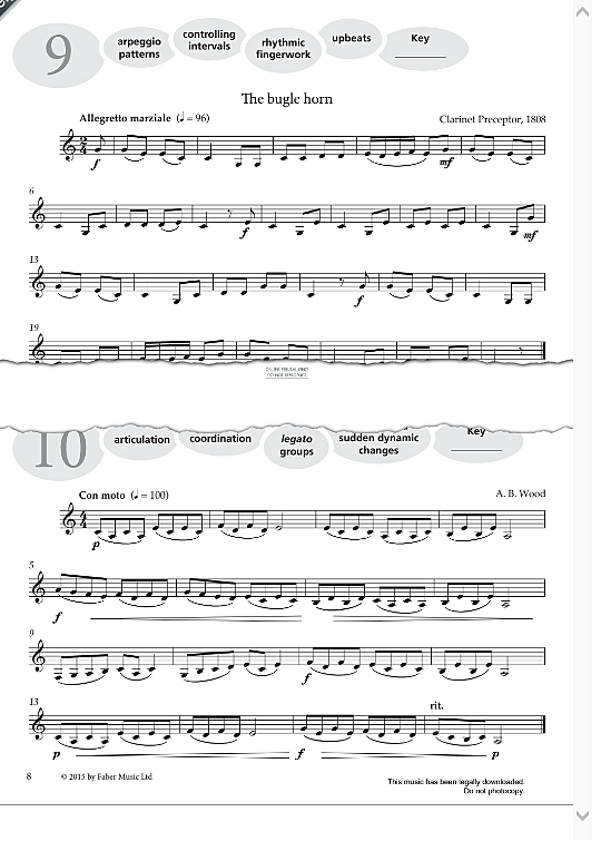 study no.9 the bugle horn from more graded studies for clarinet book one  solo 1 st. anon