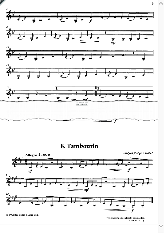 tambourin klavier & melodieinstr. francois gossec