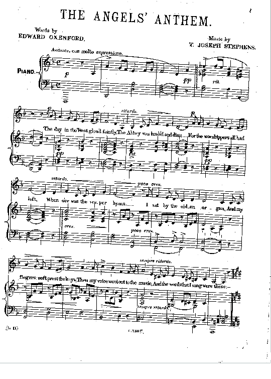 the angel s anthem klavier & gesang t. joseph stephens