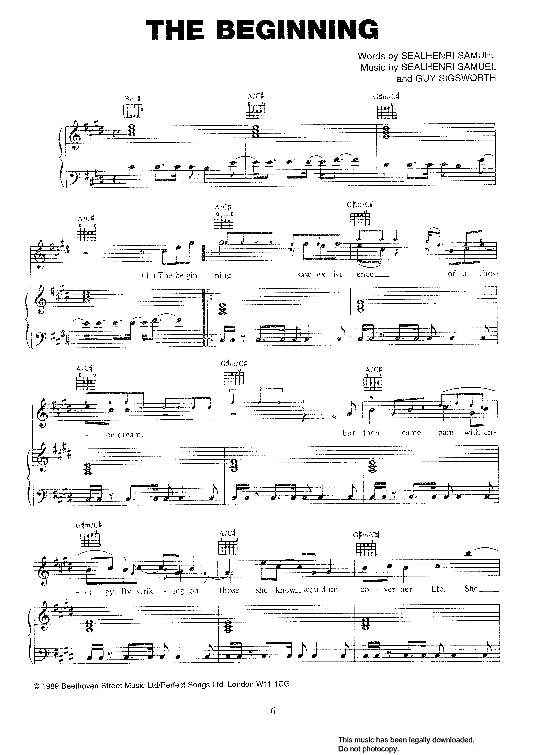 the beginning klavier gesang & gitarre seal