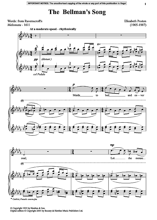 the bellman's song klavier & gesang elizabeth poston