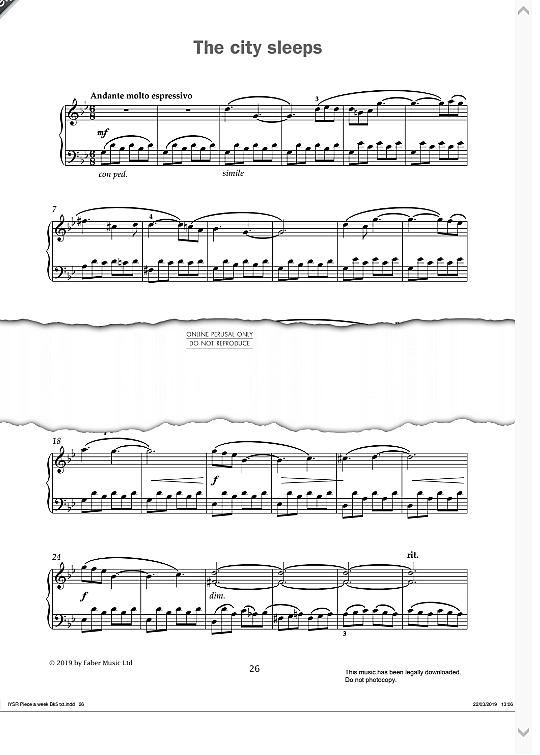 the city sleeps from improve your sight reading! a piece a week piano grade 5  klavier solo paul harris