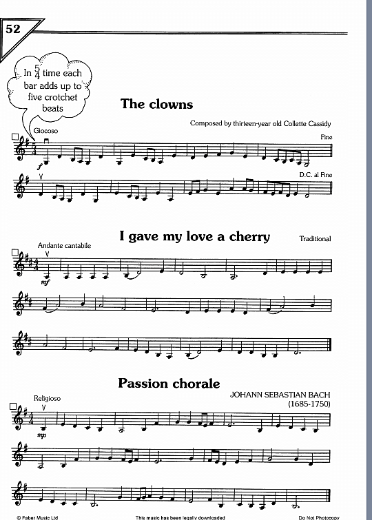 the clowns/i gave my love a cherry/passion chorale solo 1 st. dmitri kabalevsky