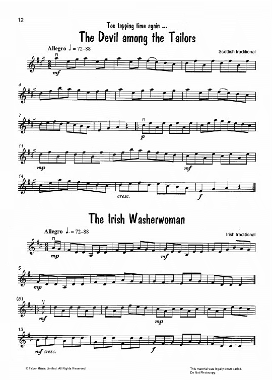 the devil among the tailors/the irish washerwoman solo 1 st. traditional