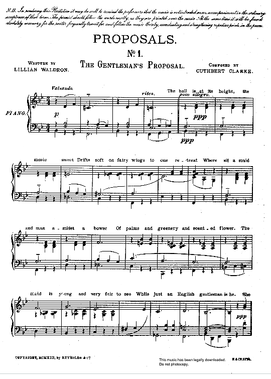 the gentleman s proposal klavier & gesang cuthbert clarke