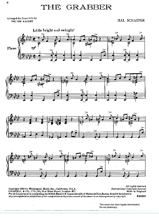 the grabber klavier solo hal schaefer