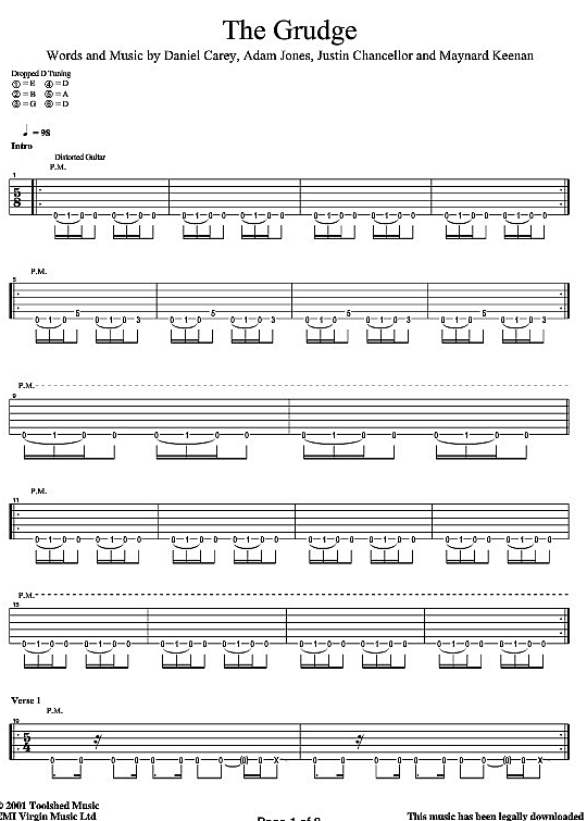 the grudge gitarre tab tool