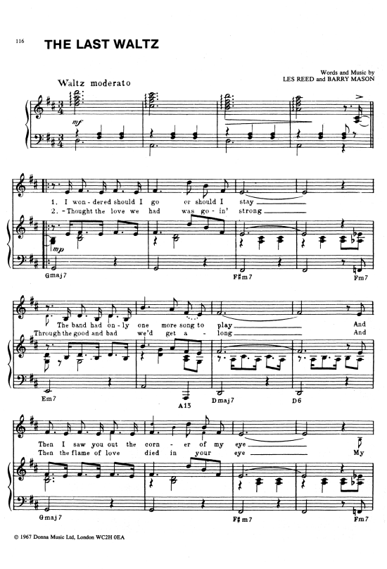the last waltz klavier & gesang englebert humperdinck