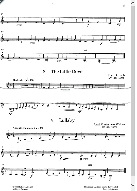 the little dove from the really easy clarinet book  klavier & melodieinstr. czech traditional